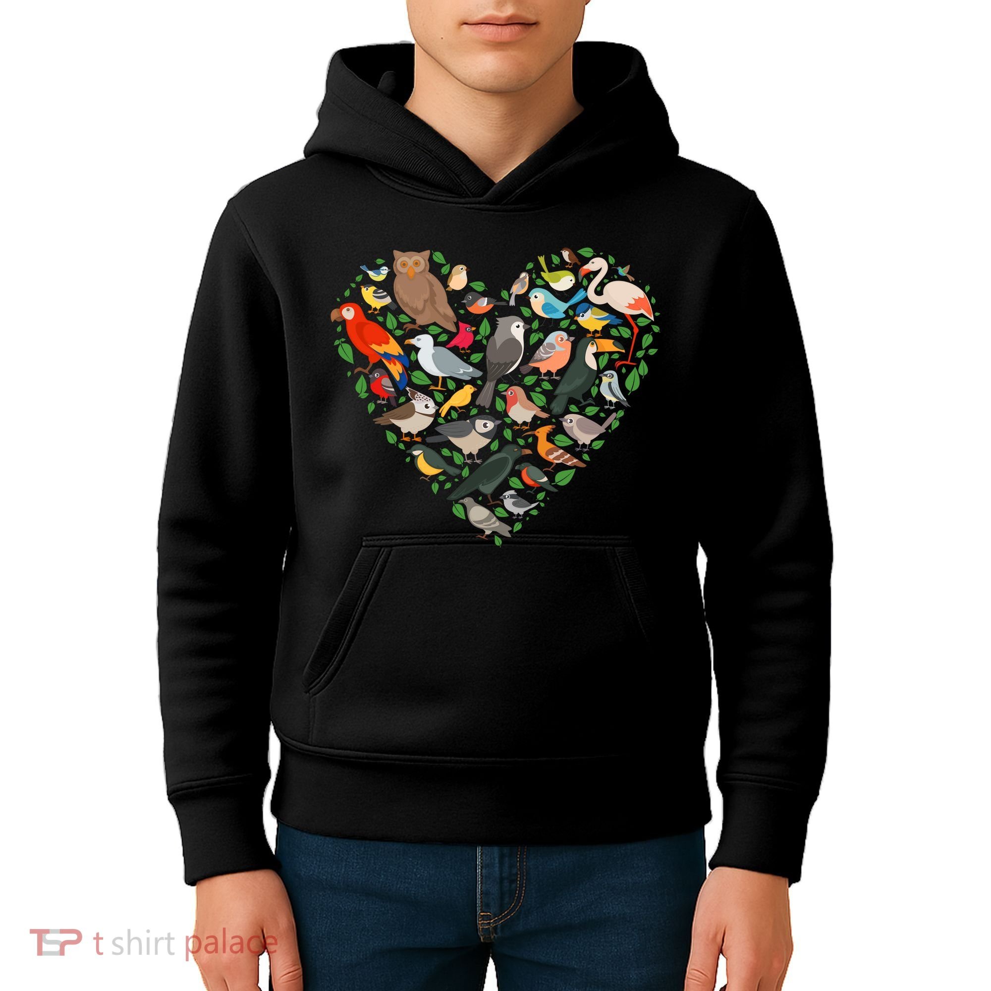 Cute Funny Bird Lover Heart Kids Hoodie