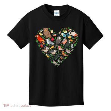 Cute Funny Bird Lover Heart Kids T-Shirt