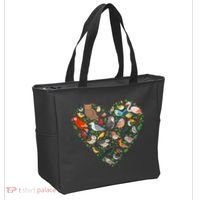 Cute Funny Bird Lover Heart Tote Bag thumb 2