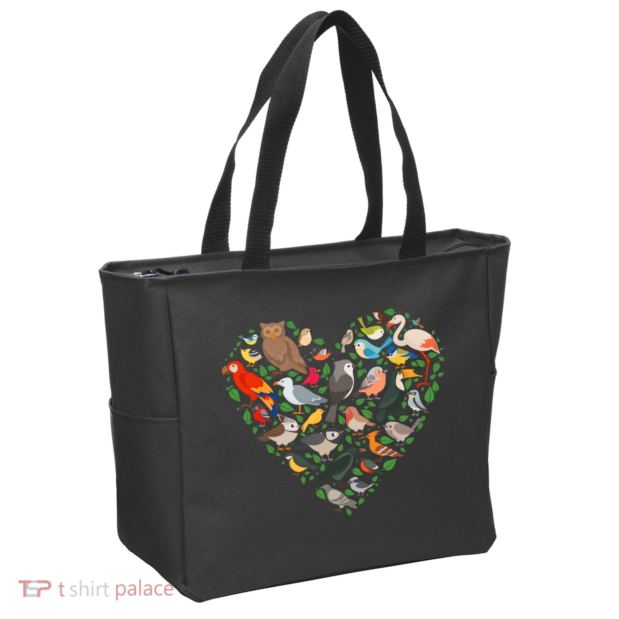 Cute Funny Bird Lover Heart Tote Bag