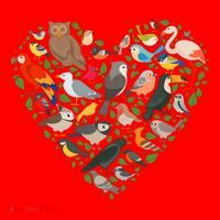 Cute Funny Bird Lover Heart Santa Hat thumb 1