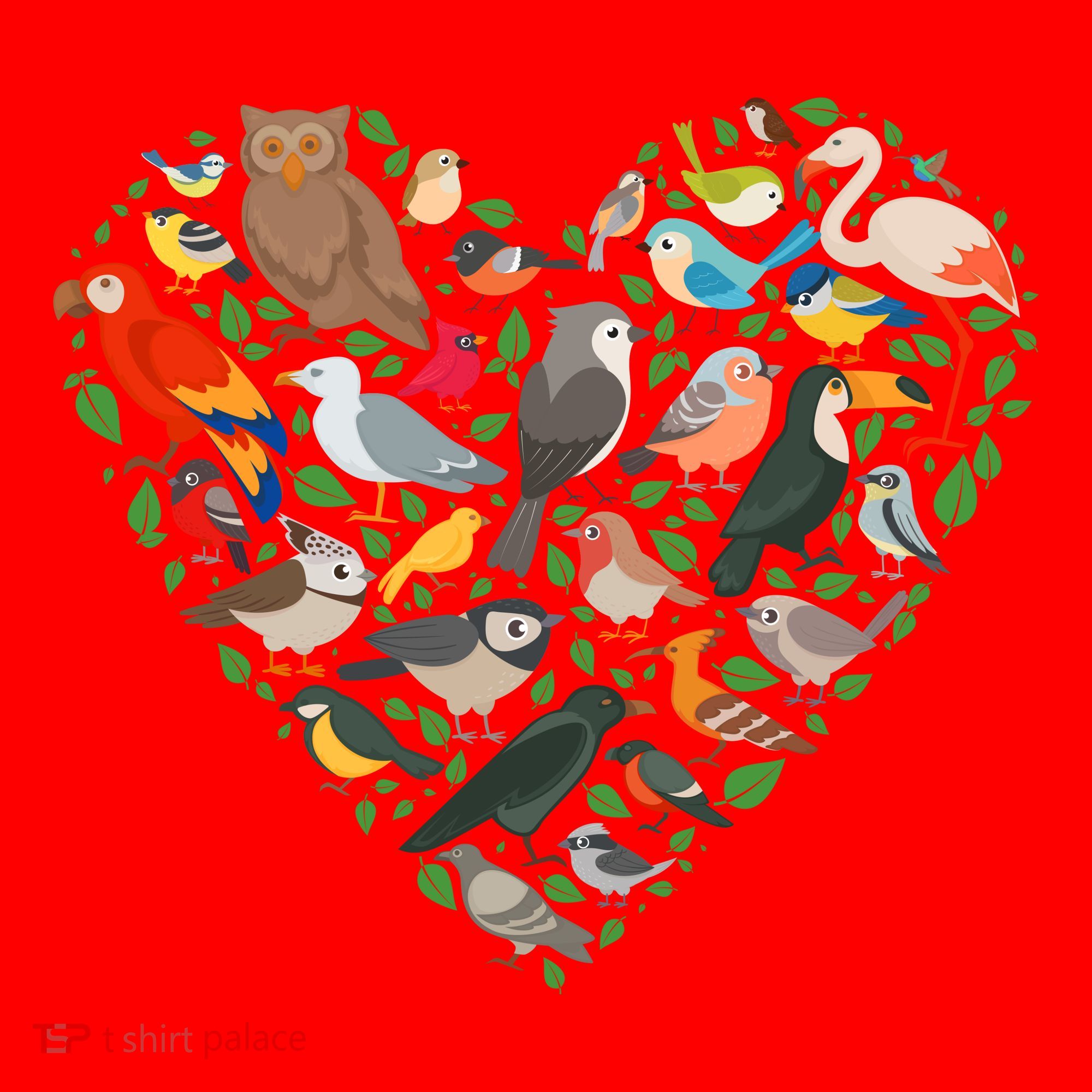 Cute Funny Bird Lover Heart Santa Hat