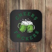 Cheers Fucker Beer Lover Drinking Team Saint Patrick's Day Matching Group Coaster thumb 0