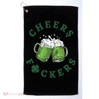 Cheers Fucker Beer Lover Drinking Team Saint Patrick's Day Matching Group Golf Towel thumb 0