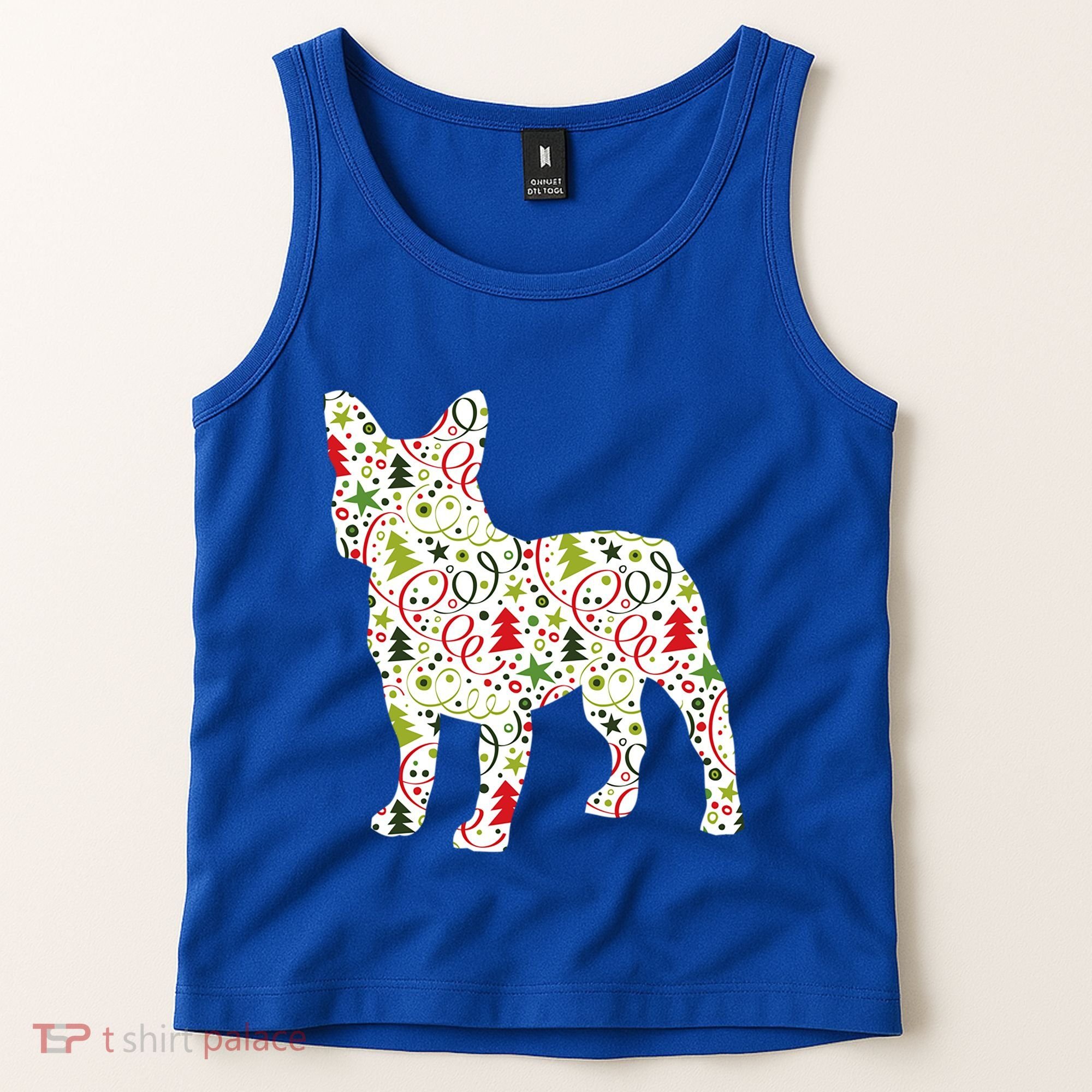 Christmas French Bulldog Dog Wrapping Paper Gift Tank Top