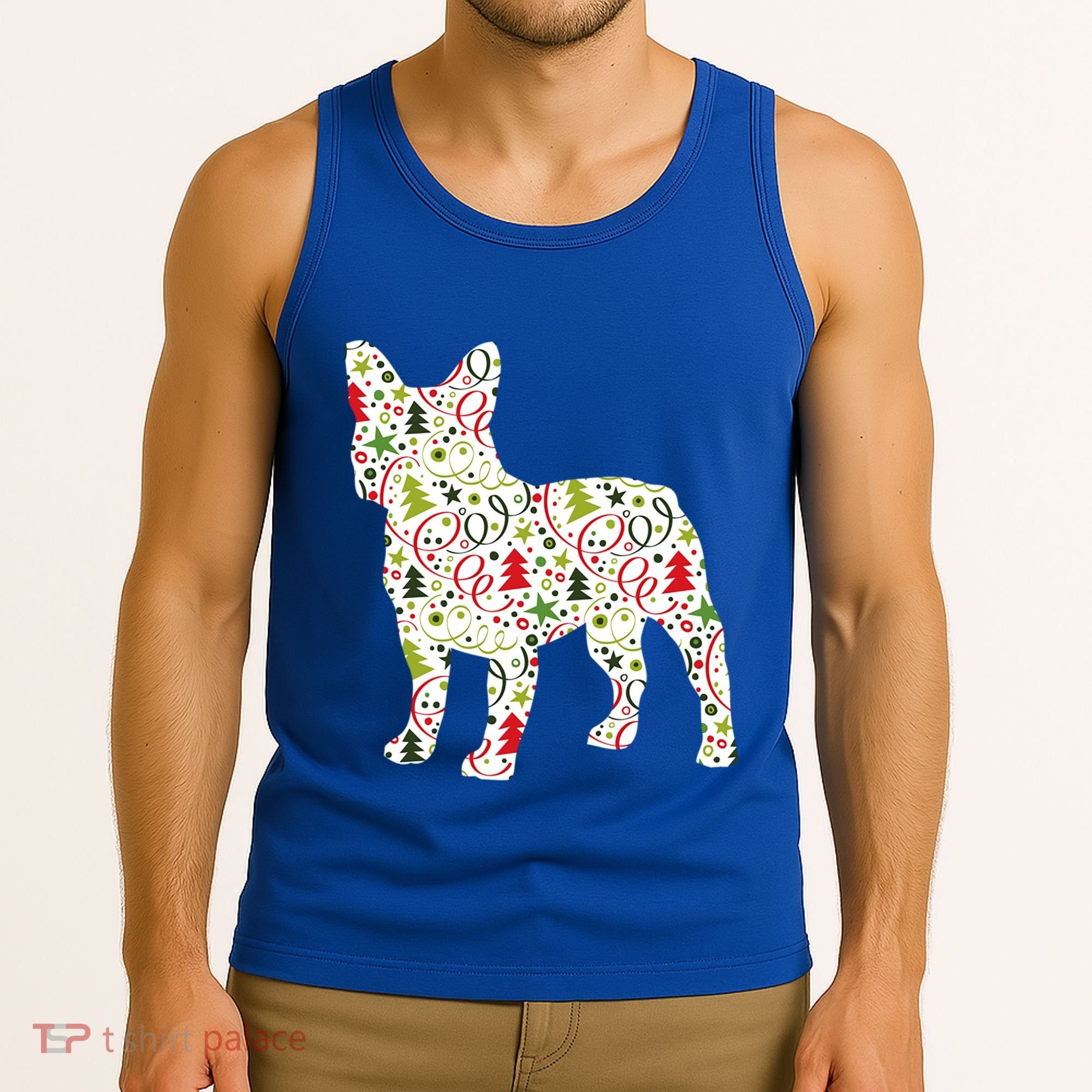 Christmas French Bulldog Dog Wrapping Paper Gift Tank Top