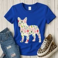 Christmas French Bulldog Dog Wrapping Paper Gift Women's T-Shirt thumb 3
