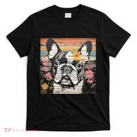 Cute French Bulldog Owner Rustic Floral Art Dog Lover Gift T-Shirt thumb 0
