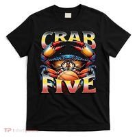 Crab Five Basketball, Maryland Blue Crab, State Flag Colors T-Shirt thumb 0