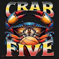 Crab Five Basketball, Maryland Blue Crab, State Flag Colors T-Shirt thumb 7