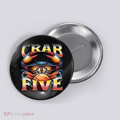 Crab Five Basketball, Maryland Blue Crab, State Flag Colors Button