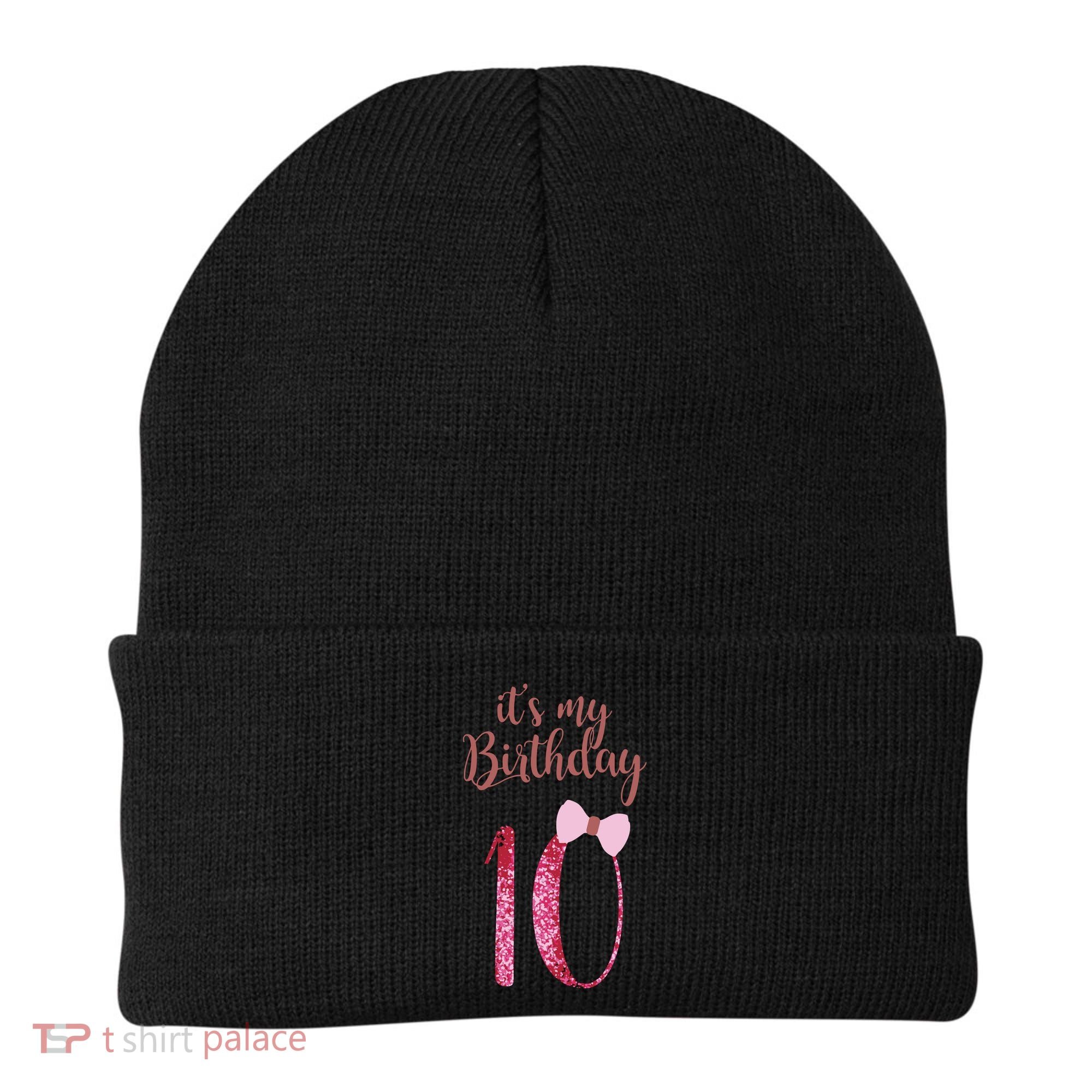 Cute Funny Birthday Girl Cute It's My 10th Birthday 10 Years Old Beanie