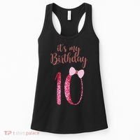 Cute Funny Birthday Girl Cute It's My 10th Birthday 10 Years Old Women's Tank Top thumb 0