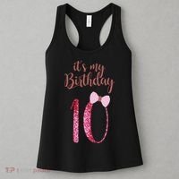 Cute Funny Birthday Girl Cute It's My 10th Birthday 10 Years Old Women's Tank Top thumb 3