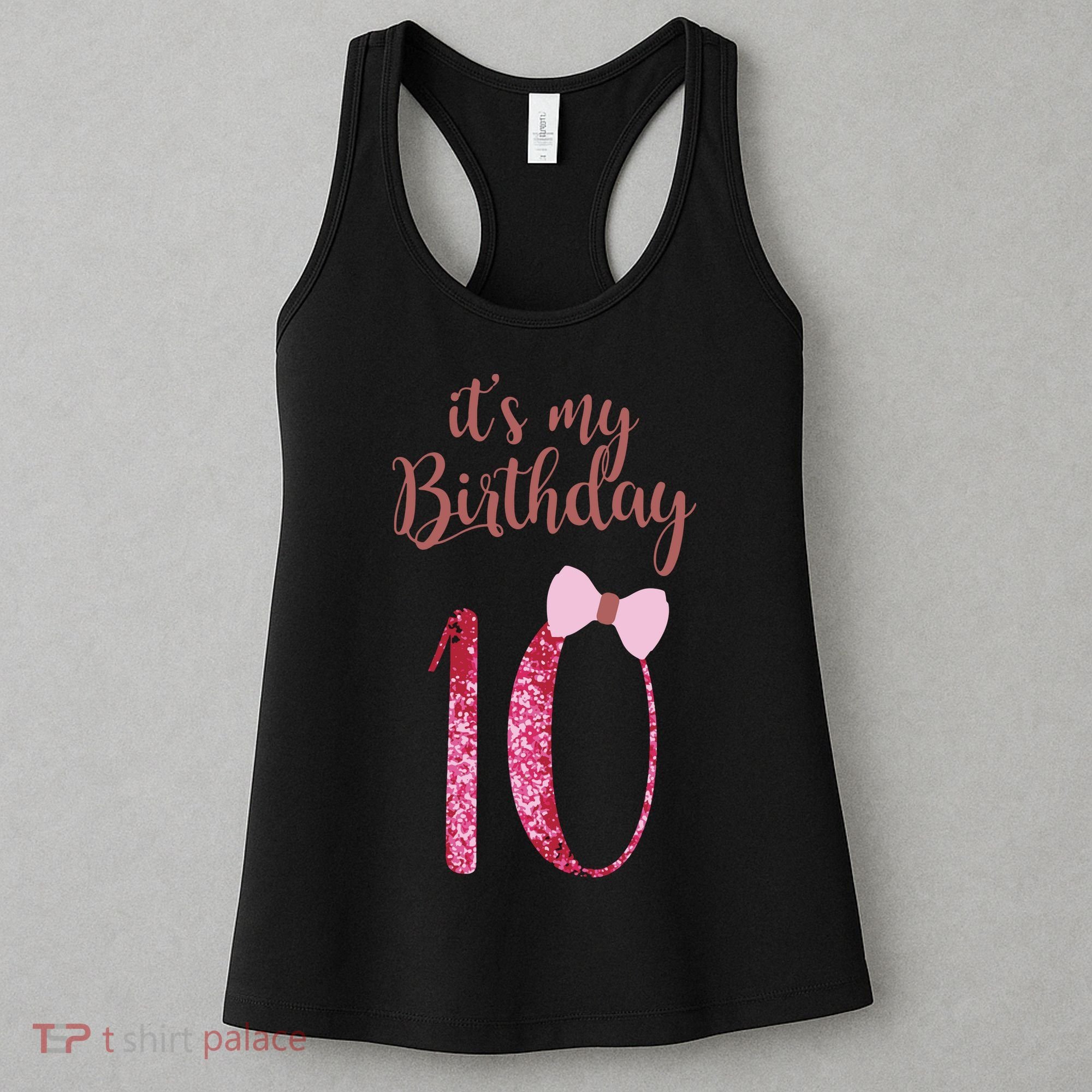 Cute Funny Birthday Girl Cute It's My 10th Birthday 10 Years Old Women's Tank Top