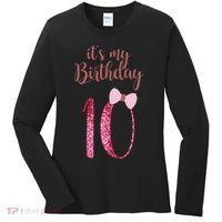 Cute Funny Birthday Girl Cute It's My 10th Birthday 10 Years Old Women's Long Sleeve Shirt thumb 0