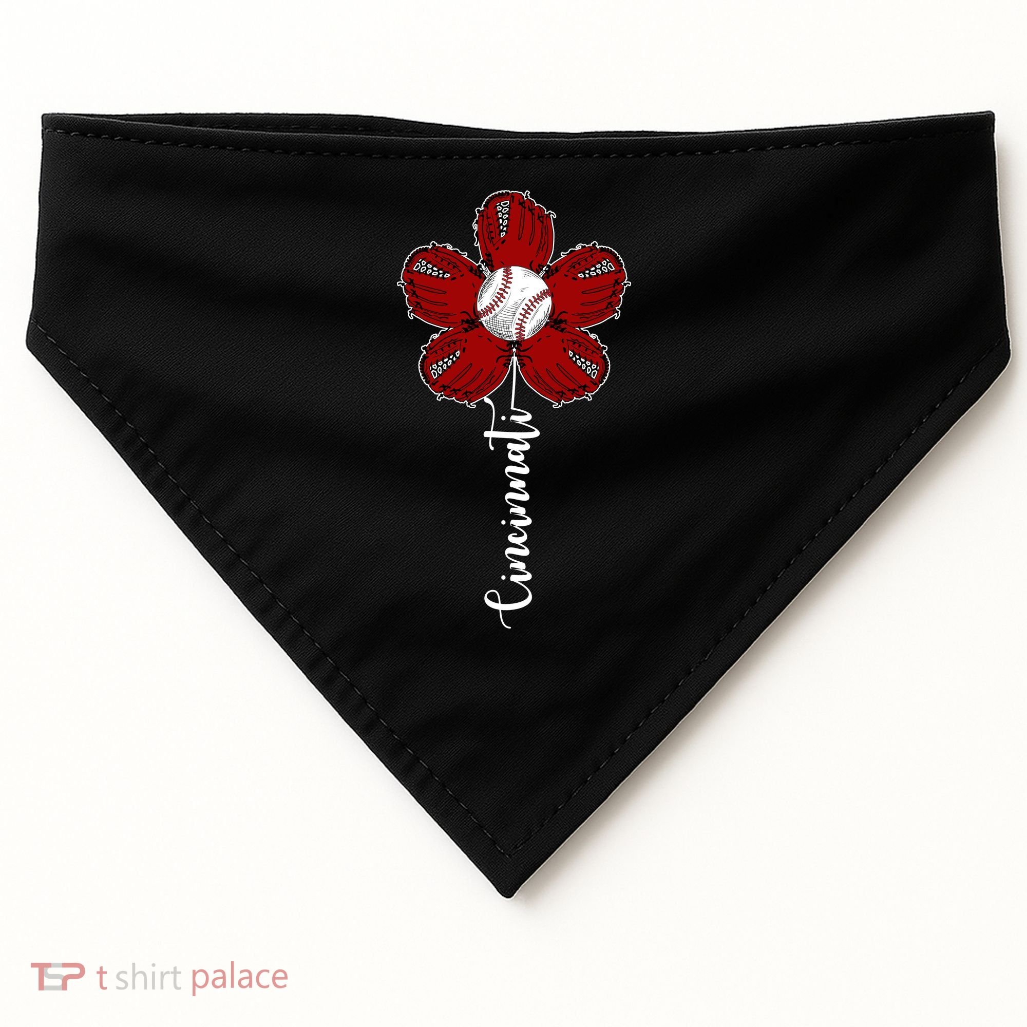 Cincinnati Flower Baseball USA-Made Doggie Bandana