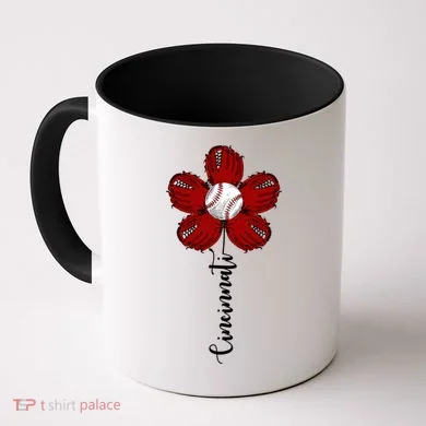 Cincinnati Flower Baseball Coffee Mug