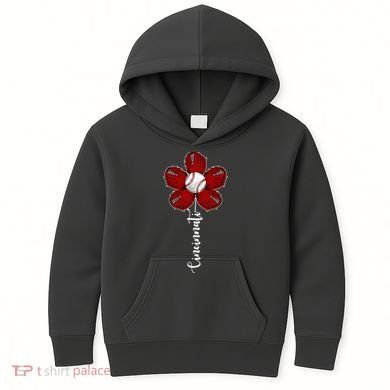 Cincinnati Flower Baseball Kids Hoodie
