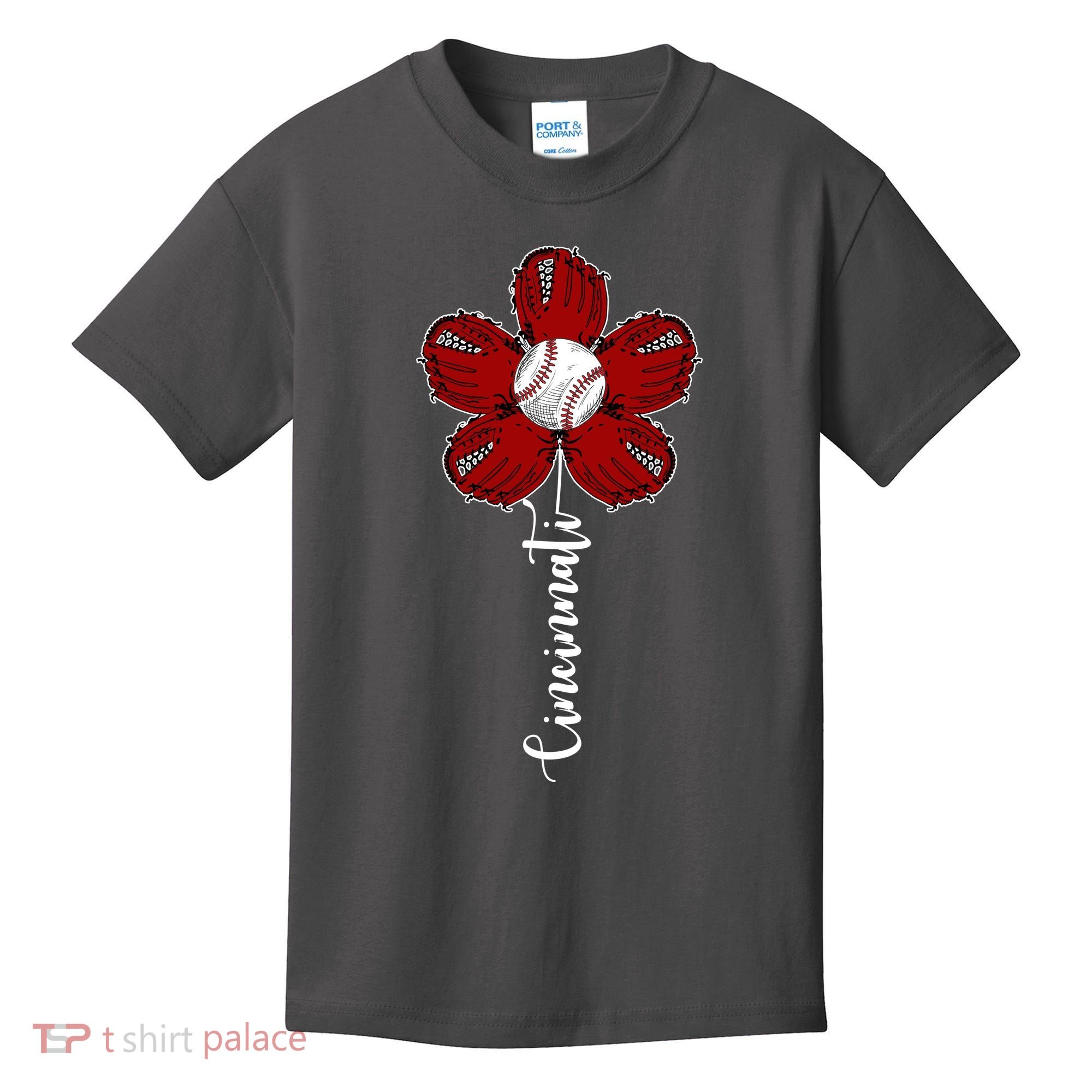 Cincinnati Flower Baseball Kids T-Shirt