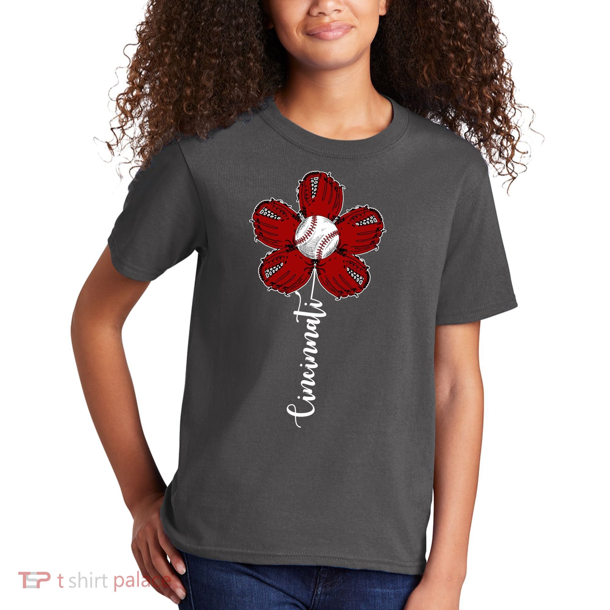 Cincinnati Flower Baseball Kids T-Shirt