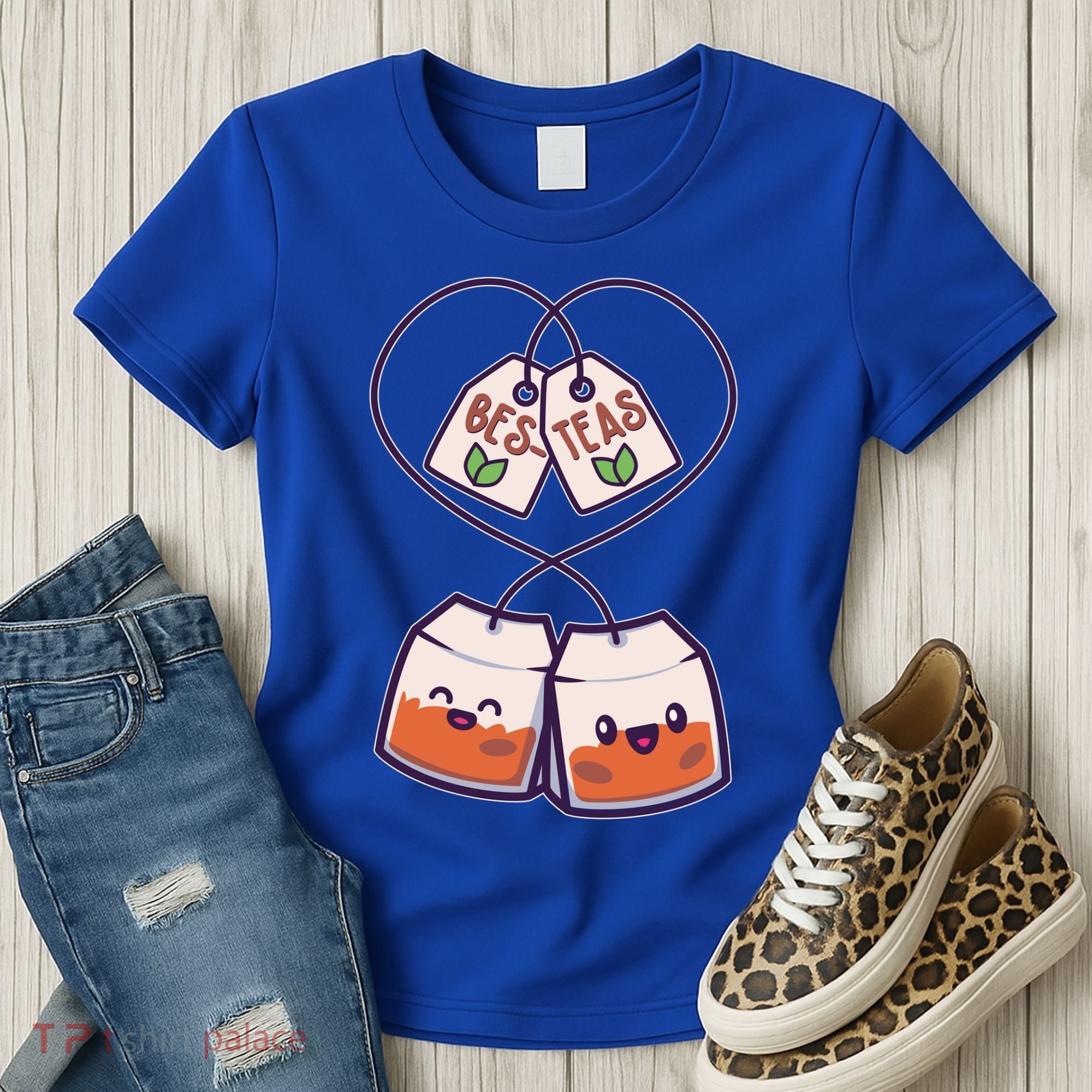 Cute Funny BesTeas Best Friend Tea Bags Women's T-Shirt