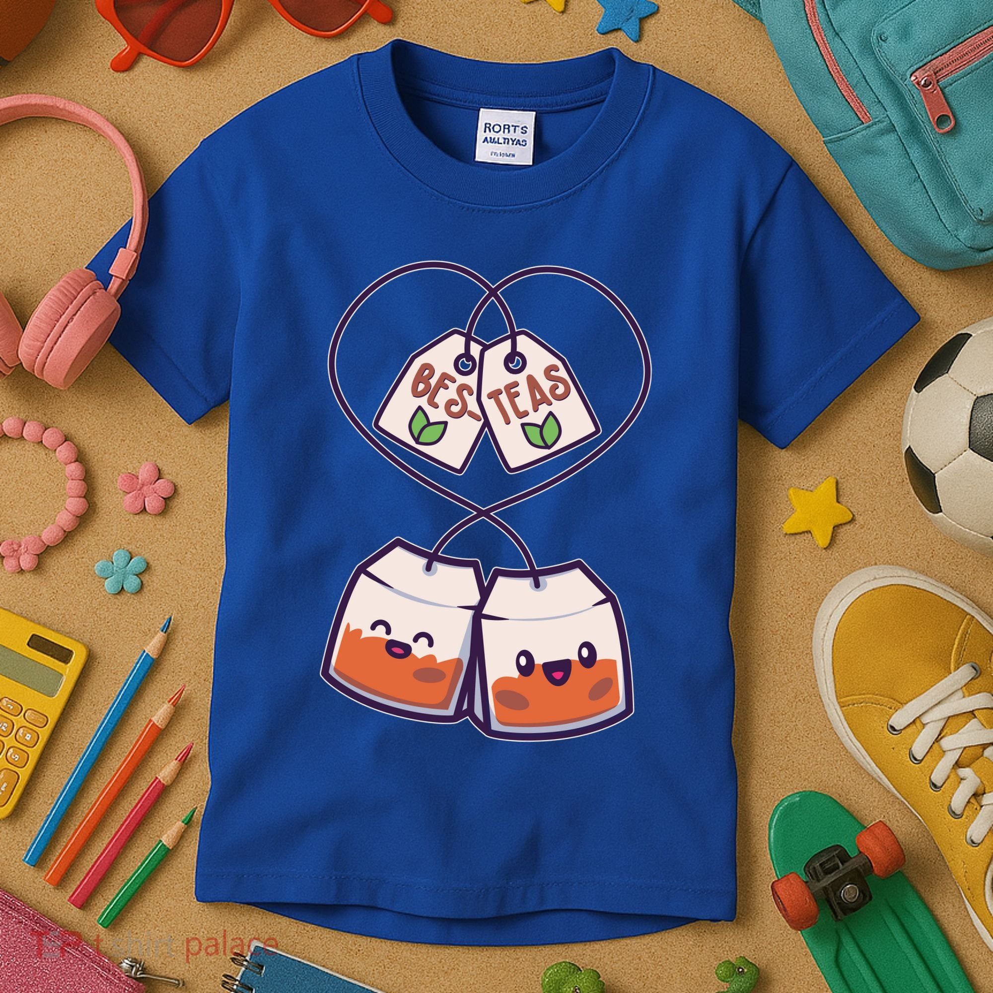 Cute Funny BesTeas Best Friend Tea Bags Kids T-Shirt