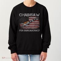 Chainsaw For Bureaucracy American Flag Chainsaw Women's Sweatshirt thumb 0