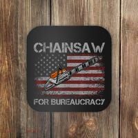 Chainsaw For Bureaucracy American Flag Chainsaw Coaster thumb 0