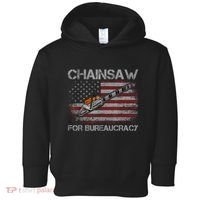 Chainsaw For Bureaucracy American Flag Chainsaw Toddler Hoodie thumb 0