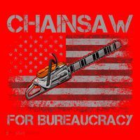 Chainsaw For Bureaucracy American Flag Chainsaw Santa Hat thumb 1