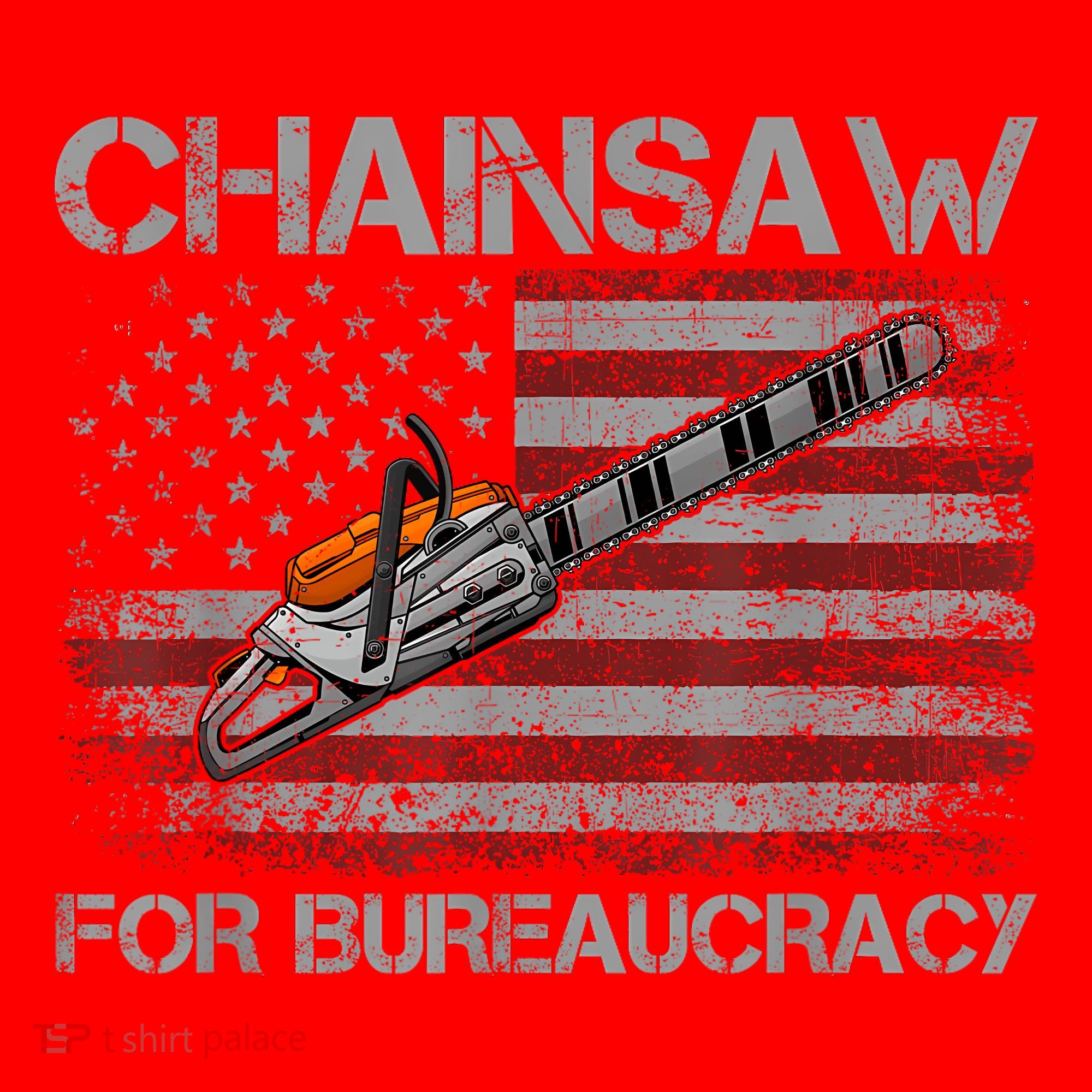 Chainsaw For Bureaucracy American Flag Chainsaw Santa Hat