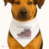 Chainsaw For Bureaucracy American Flag Chainsaw USA-Made Doggie Bandana thumb 1