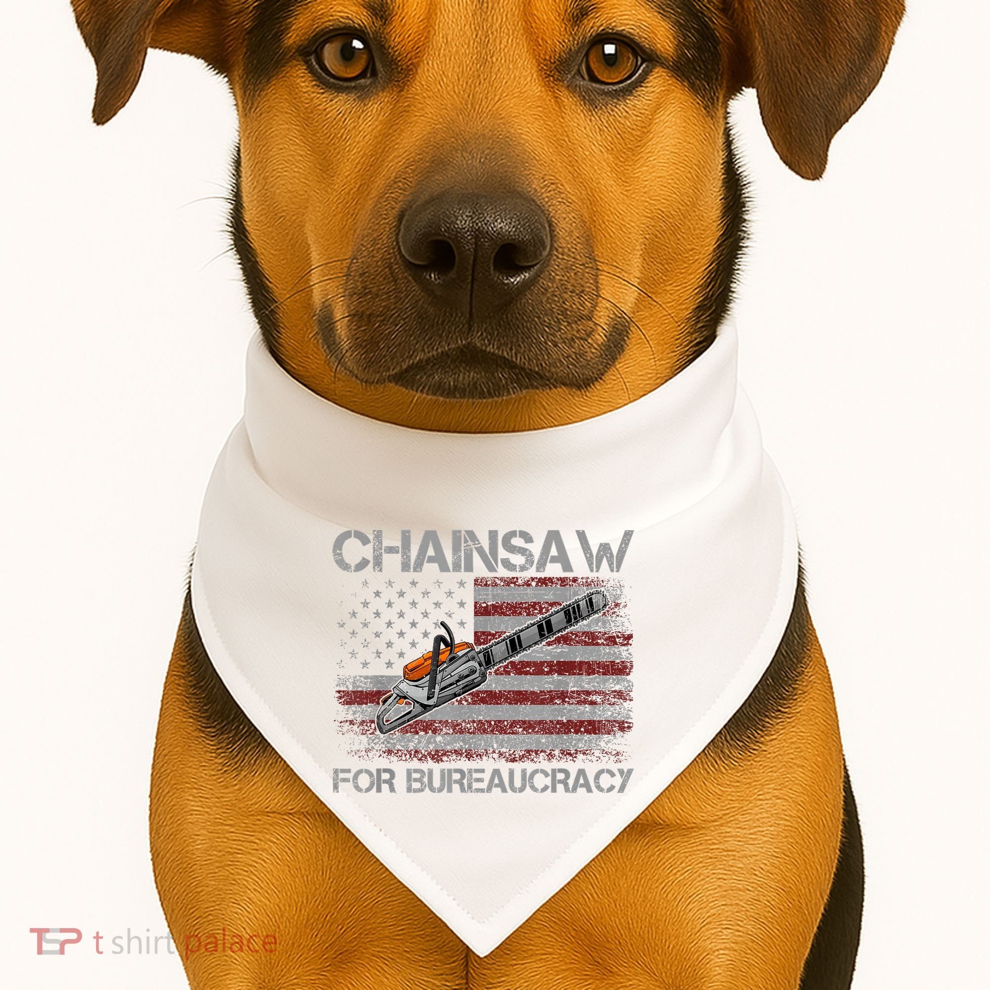 Chainsaw For Bureaucracy American Flag Chainsaw USA-Made Doggie Bandana