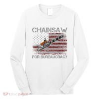 Chainsaw For Bureaucracy American Flag Chainsaw Long Sleeve Shirt thumb 0