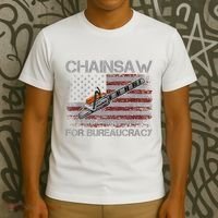 Chainsaw For Bureaucracy American Flag Chainsaw T-Shirt thumb 3