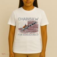 Chainsaw For Bureaucracy American Flag Chainsaw T-Shirt thumb 4