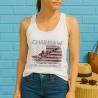 Chainsaw For Bureaucracy American Flag Chainsaw Women's Tank Top thumb 2
