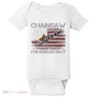 Chainsaw For Bureaucracy American Flag Chainsaw Baby Bodysuit thumb 0