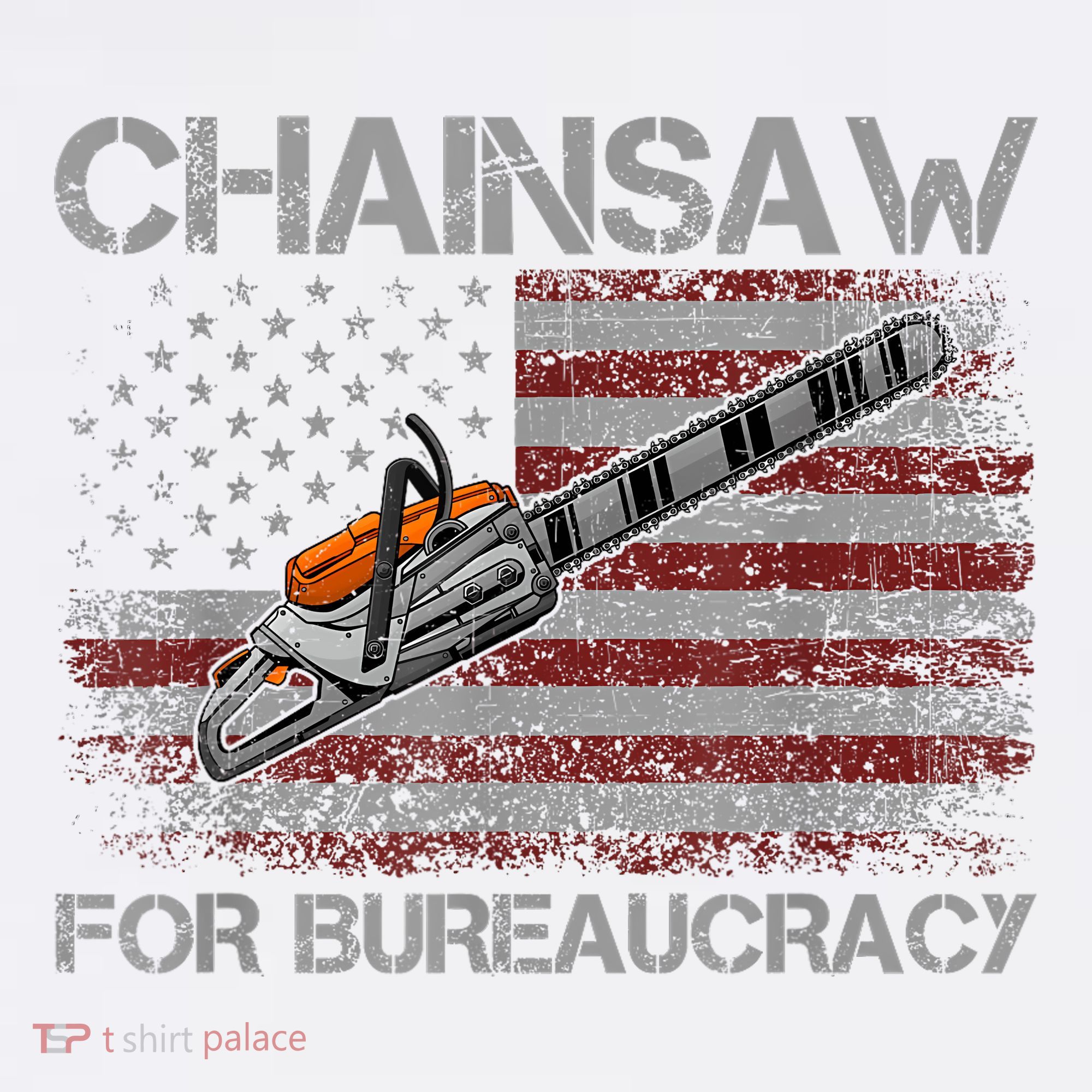 Chainsaw For Bureaucracy American Flag Chainsaw Baby Bodysuit