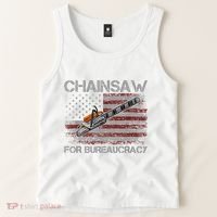 Chainsaw For Bureaucracy American Flag Chainsaw Tank Top thumb 2
