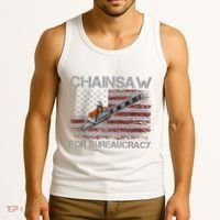 Chainsaw For Bureaucracy American Flag Chainsaw Tank Top thumb 3