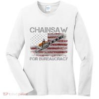Chainsaw For Bureaucracy American Flag Chainsaw Women's Long Sleeve Shirt thumb 0