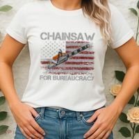 Chainsaw For Bureaucracy American Flag Chainsaw Women's T-Shirt thumb 2