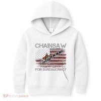 Chainsaw For Bureaucracy American Flag Chainsaw Kids Hoodie thumb 0