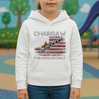 Chainsaw For Bureaucracy American Flag Chainsaw Kids Hoodie thumb 3