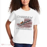 Chainsaw For Bureaucracy American Flag Chainsaw Kids T-Shirt thumb 2