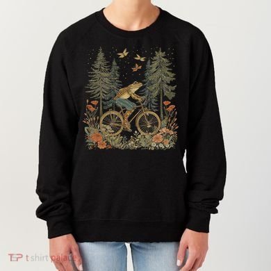 Cottagecore Frog Bicycle Funny Aesthetic Wildflower Women's Sweatshirt