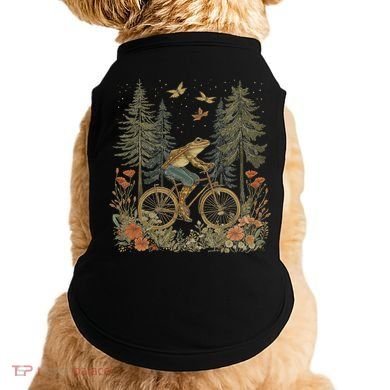 Cottagecore Frog Bicycle Funny Aesthetic Wildflower Doggie Tank