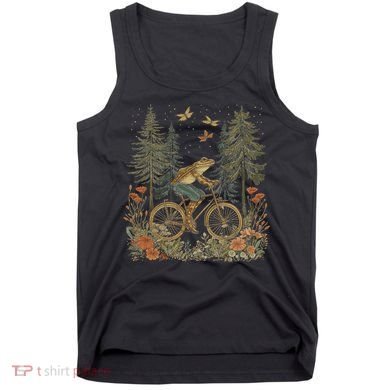 Cottagecore Frog Bicycle Funny Aesthetic Wildflower Tank Top